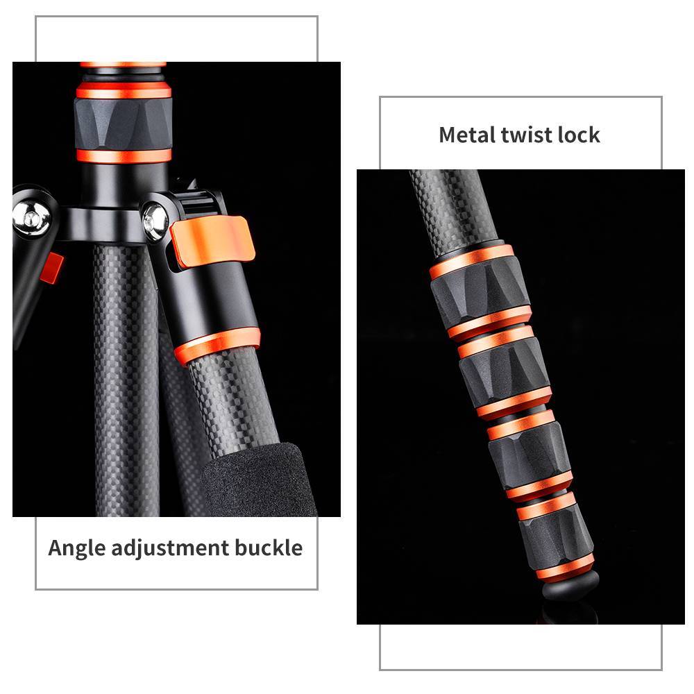 K&F Concept Lightweight Travel Tripod Carbon Fiber KF09.077V3 - 3